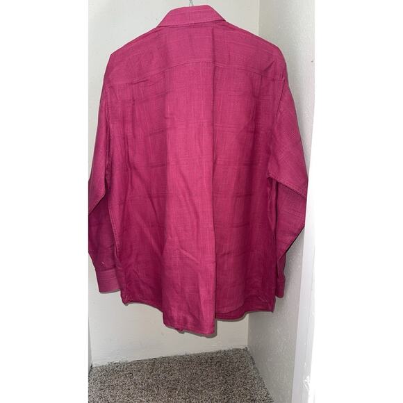 Tommy Bahama Linen Long Sleeve Button Up Short Men’s M Magenta Textured - Picture 5 of 5